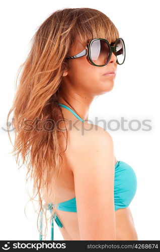 Young woman in bikini - posing isolated