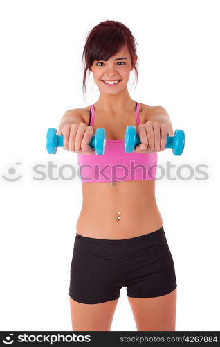 Young woman in great shape - fitness concept