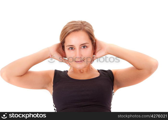 Young woman in great shape - fitness concept