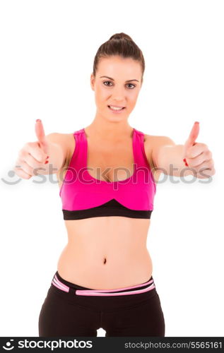 Young woman in great shape - fitness concept