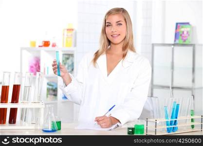 Young woman in laboratory