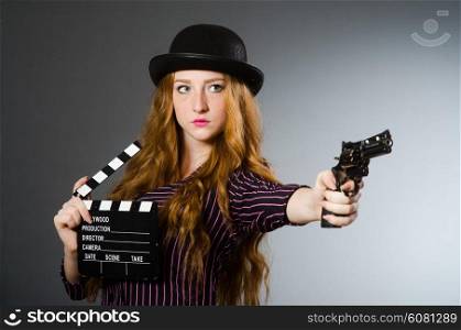 Young woman in movie concept