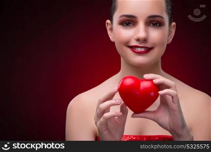 Young woman in valentine day concept