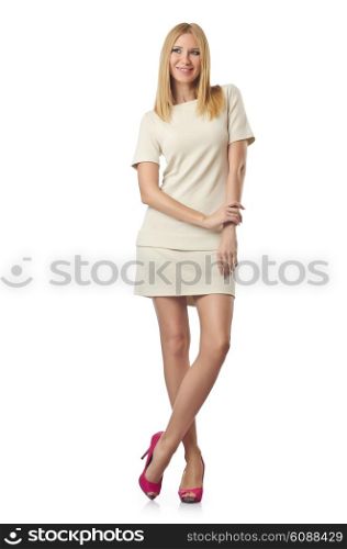 Young woman isolated on the white