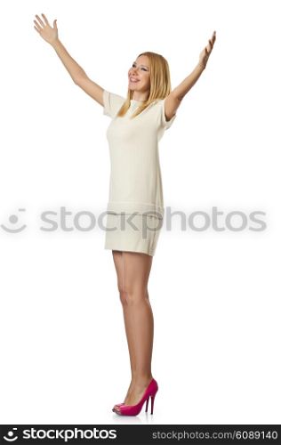 Young woman isolated on the white