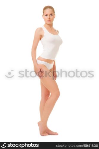 Young woman isolated on white