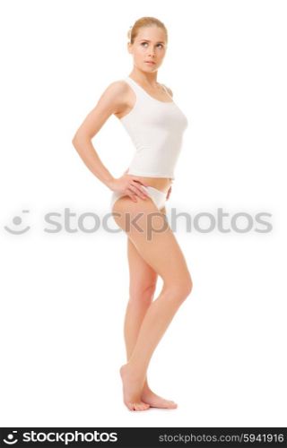 Young woman isolated on white