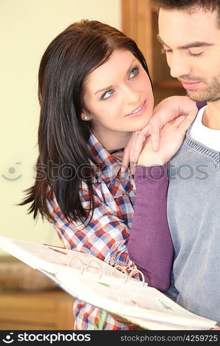 Young woman looking at her boyfriend tenderly