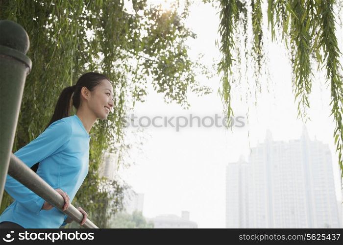 Young woman looking at view