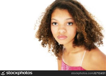 Young woman looking serious