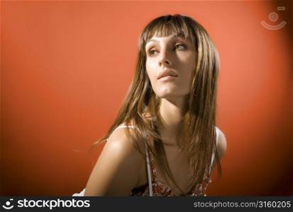 Young woman looking sideways