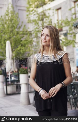 Young woman looking sideways