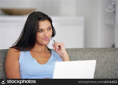 Young woman making purchases on the Internet