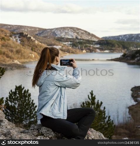 young woman nature taking s 2