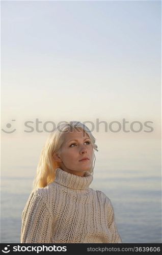 Young woman on beach, portrait