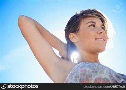 Young Woman on Clear Summer Day