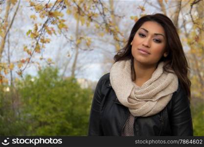 Young woman outdoors on an autumn day