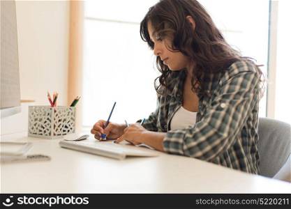 Young woman picking colors for next design