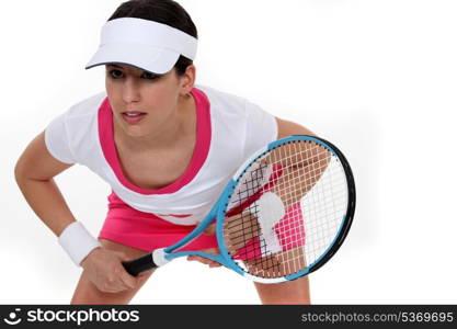 young woman playing tennis