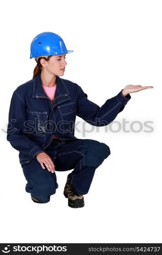 Young woman plumber