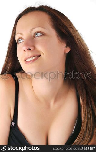 young woman portrait isolated on white