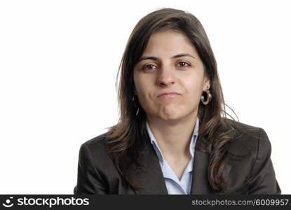 young woman portrait isolated on white background