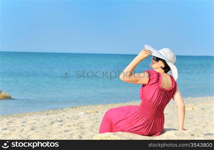 young woman portrait on the beach