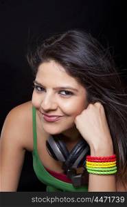 Young woman posing with headphones