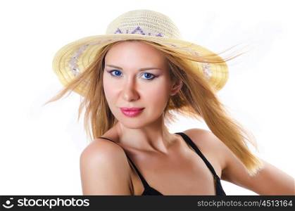 Young woman preparing for beach vacation