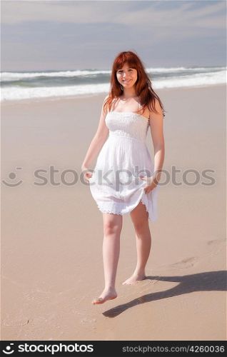 Young woman relaxing at the beach