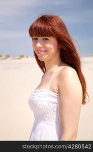 Young woman relaxing at the beach