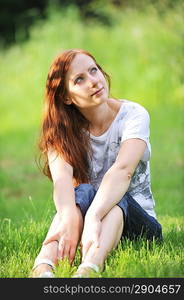 young woman relaxing outdoor