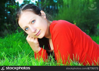 young woman relaxing outdoor