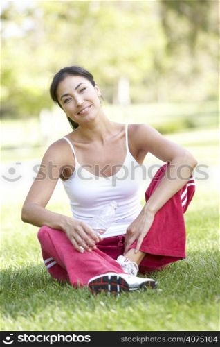 Young Woman Resting After Exercise