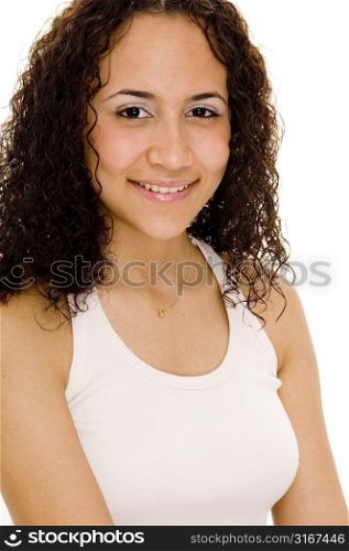 Young woman showing a mobile phone