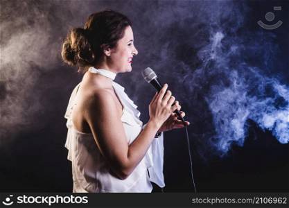 young woman singing