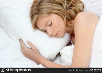 young woman sleeping