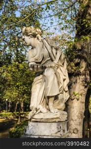 Young Woman Statue in Villa Giulia, Palermo, Italy