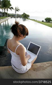 Young woman surfing on the internet