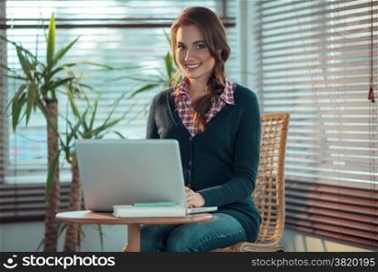 Young woman surfing the net