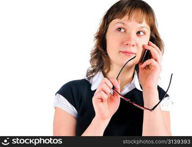Young woman taking over cell or mobile phone