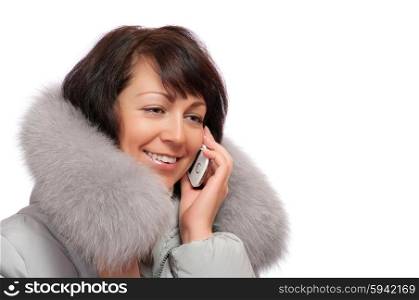 Young woman talk with mobile phone