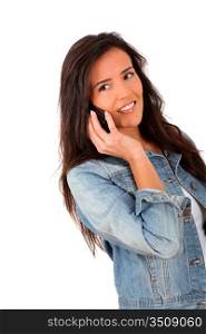 Young woman talking on mobile phone