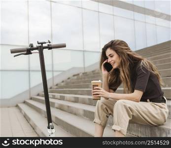 young woman talking phone