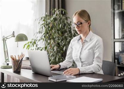 young woman teaching online
