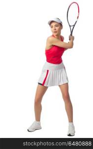 Young woman tennis player isolated (without ball ver). Woman tennis player isolated (without ball ver)