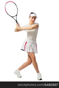 Young woman tennis player (without ball version). Woman tennis player (with ball version)
