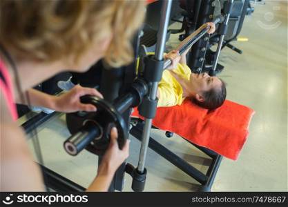 young woman training in the gym