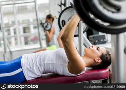Young woman training in the gym