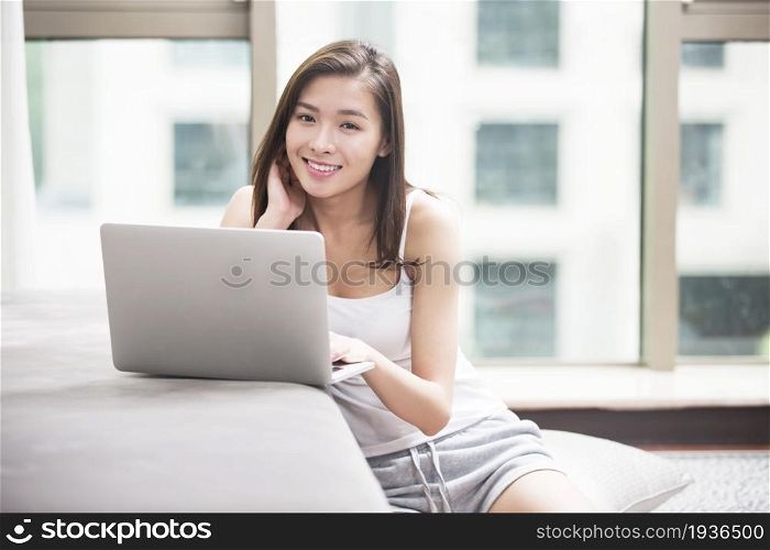 Young woman using a computer